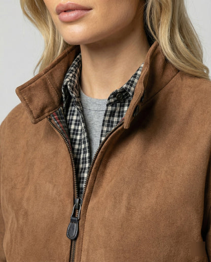 Damen Braun Wildlederjacke Locker Herbst