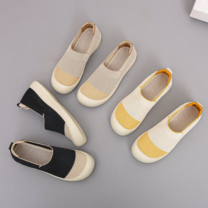 Damen Sneaker Slip-On atmungsaktiv Strickoptik