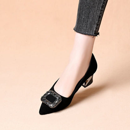 Damen Hochhackige Pumps Glitzer Elegantes Leder