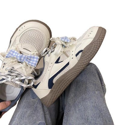 Damen Sneaker Karomuster Atmungsaktiv
