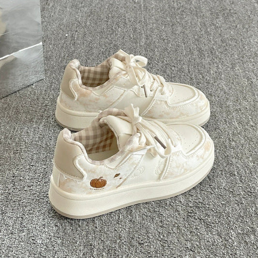 Damen Sneaker Weiße Tiermotiv Sportschuhe Komfortabel - Norvielle