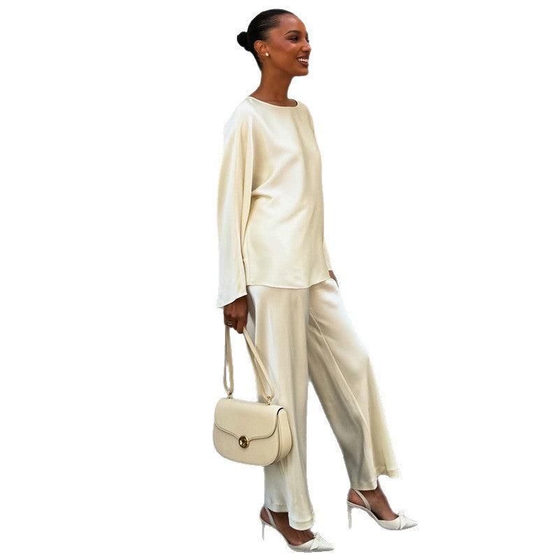 Damen Loungewear Satin Kombi