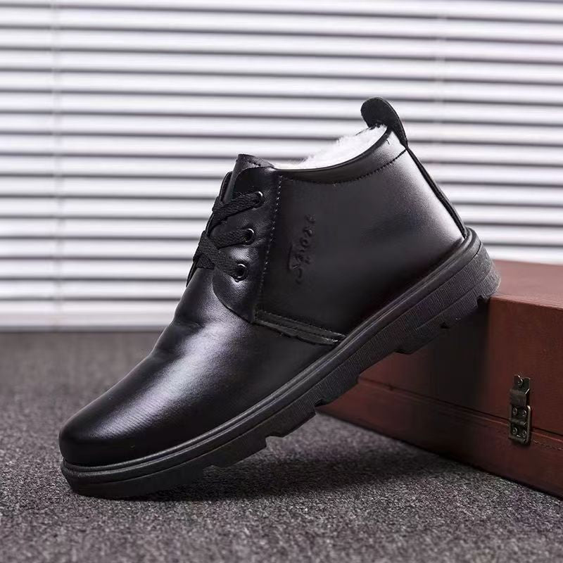 Damen Winterstiefel Isoliert Leder Schwarz - Norvielle