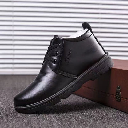Damen Winterstiefel Isoliert Leder Schwarz - Norvielle