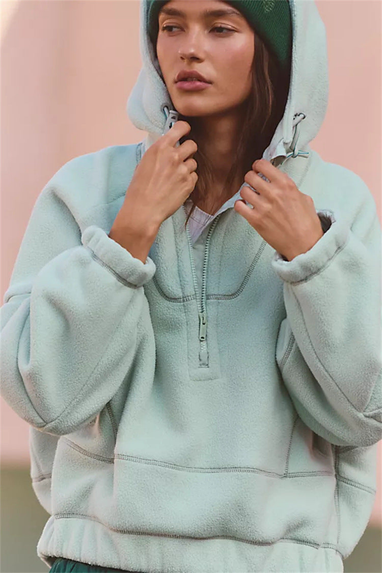 Damen Fleecejacke Oversized Modern Kragen