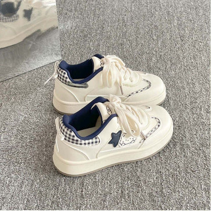 Damen Sneaker Bequem Trendig Leder