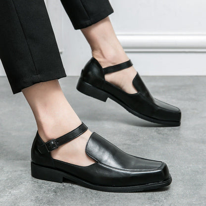 Damen Lederschuhe Schnallenverschluss