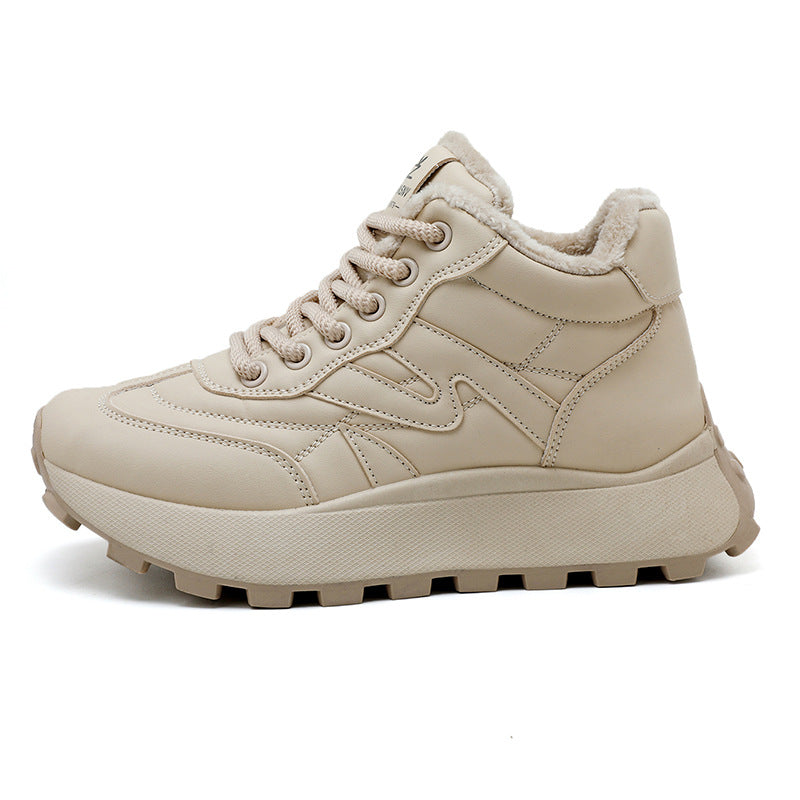 Damen Hochschnürstiefel Warm Kuschelig