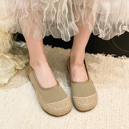 Damen Ballerinas Atmungsaktives Material Elastisch Bequem