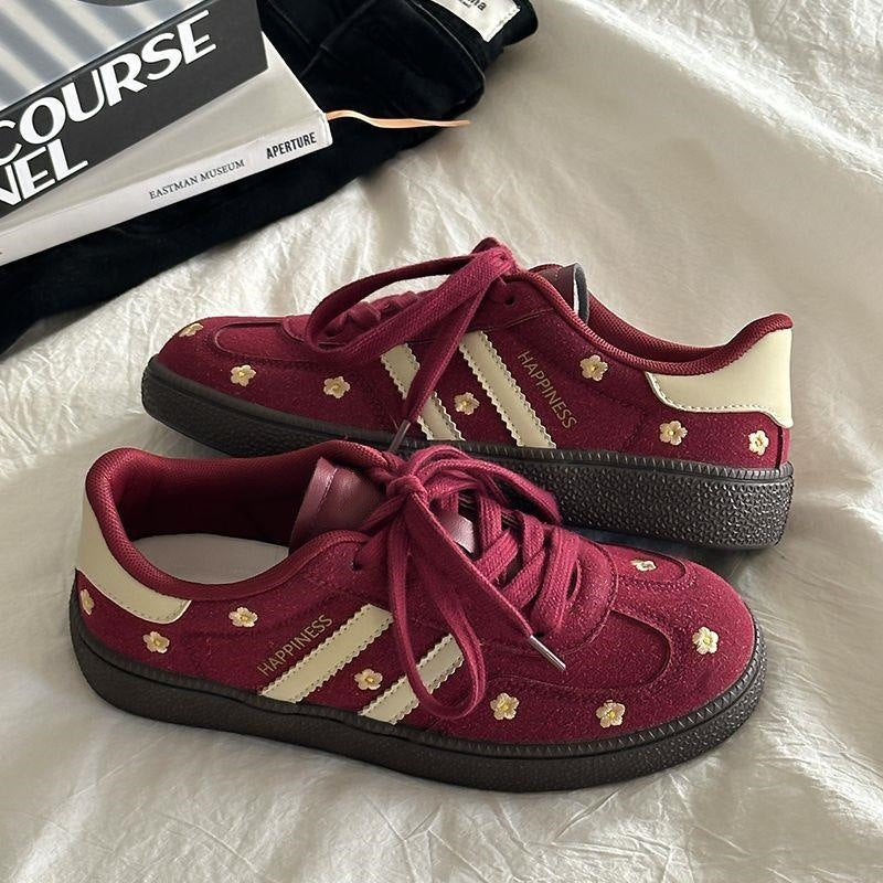 Damen Sneaker Atmungsaktives Mesh Blumenmuster