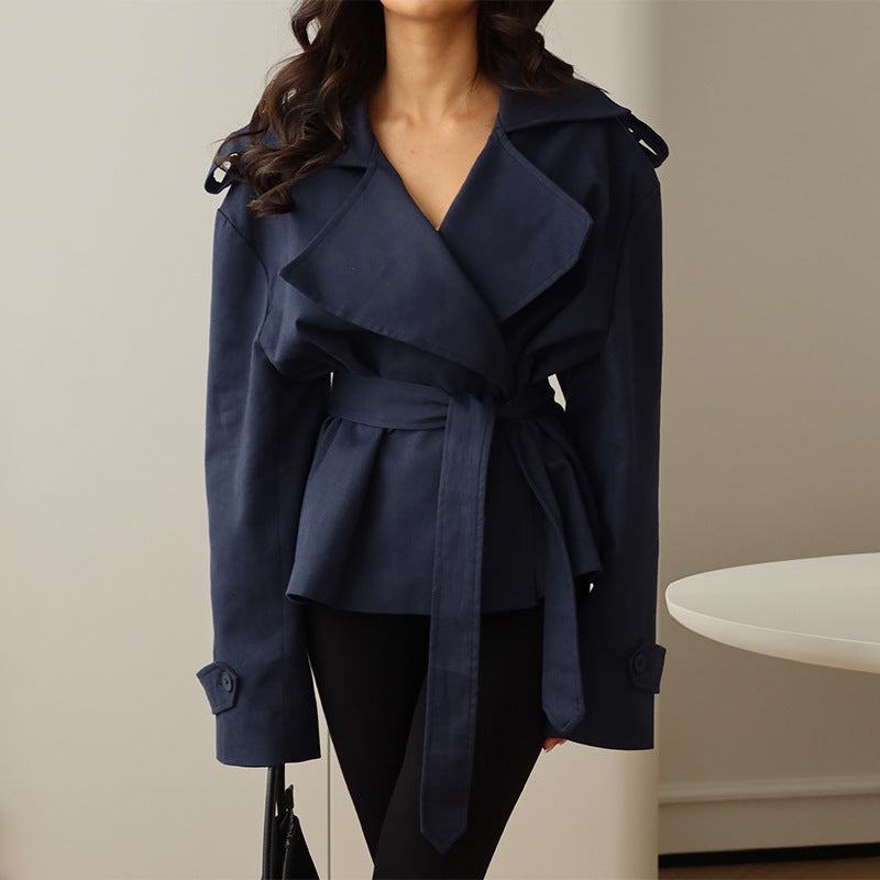 Damen Überwurfjacke Lässig Modern Schwarz - Norvielle