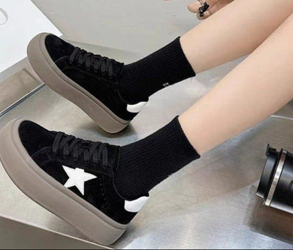 Damen Plattform Sneaker Hochzeitsschuhe Sternen Design