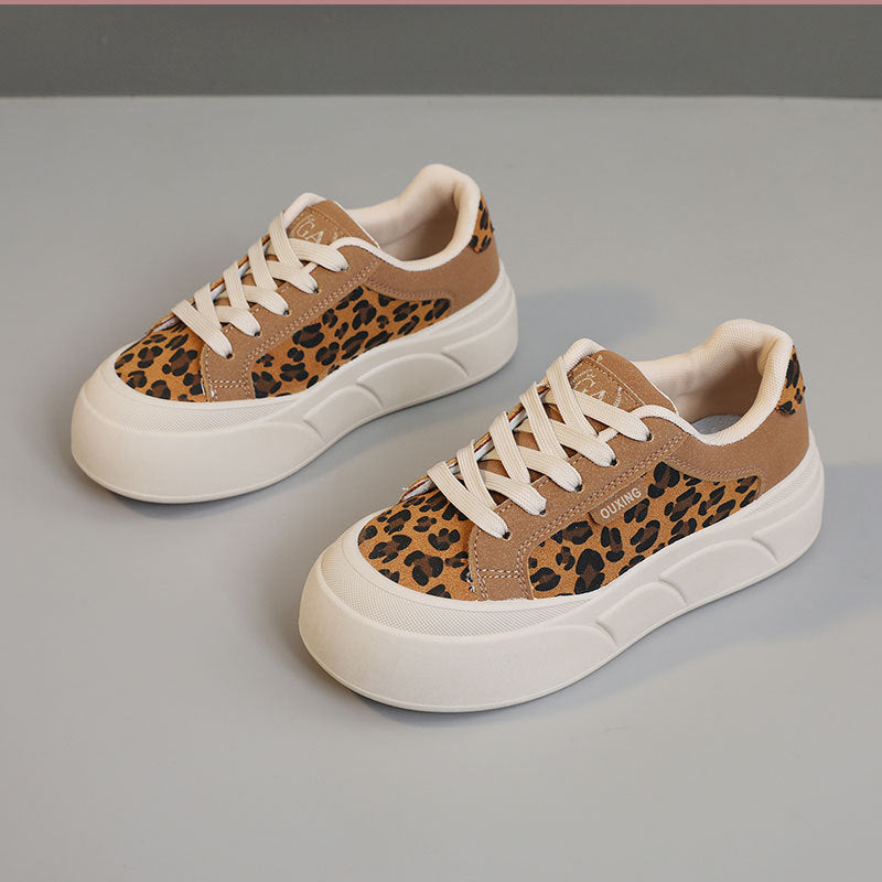 Damen Sneaker Leopardenmuster Chunky Bequem