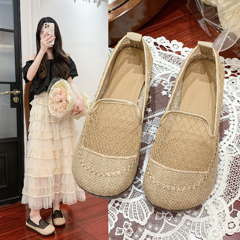 Damen Ballerinas Atmungsaktives Netzstoff Bequem