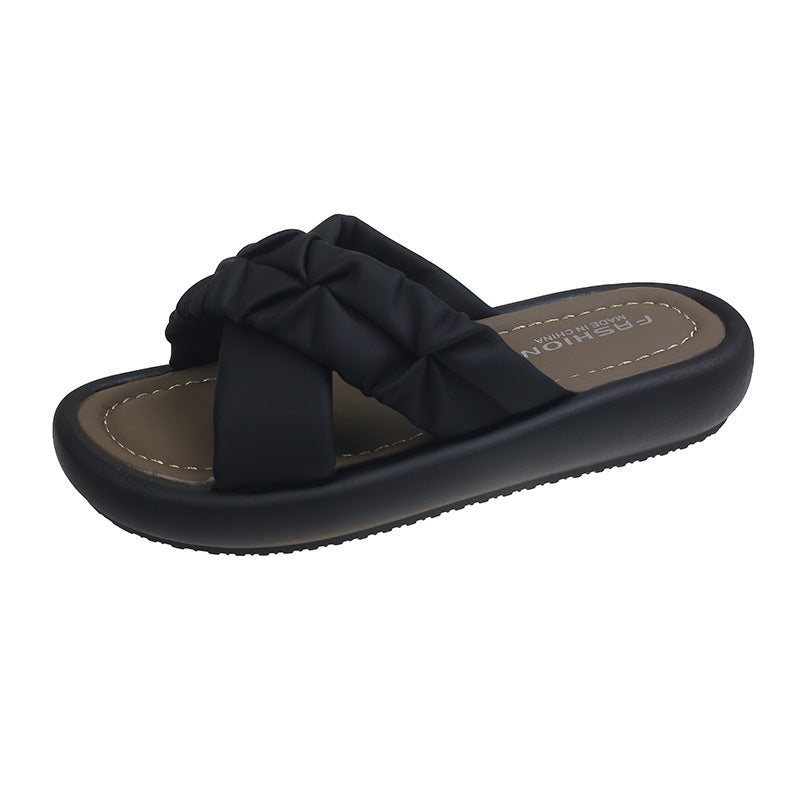 Damen Sandalen Flecht-Design Bequem Sommer