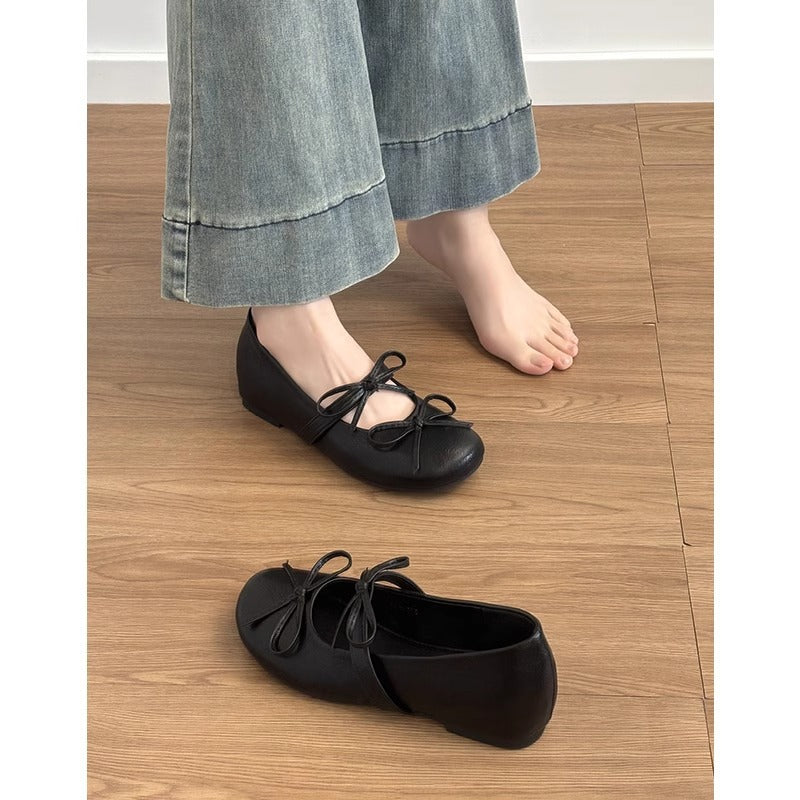 Damen Ballerinas Spitze Elegante Schleifen Design