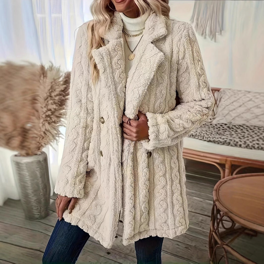 Damen Strickjacke Warm Kuschelig Mit Knöpfen