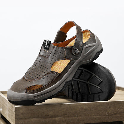 Damen Sandalen Leder Atmungsaktiv Sommerlich