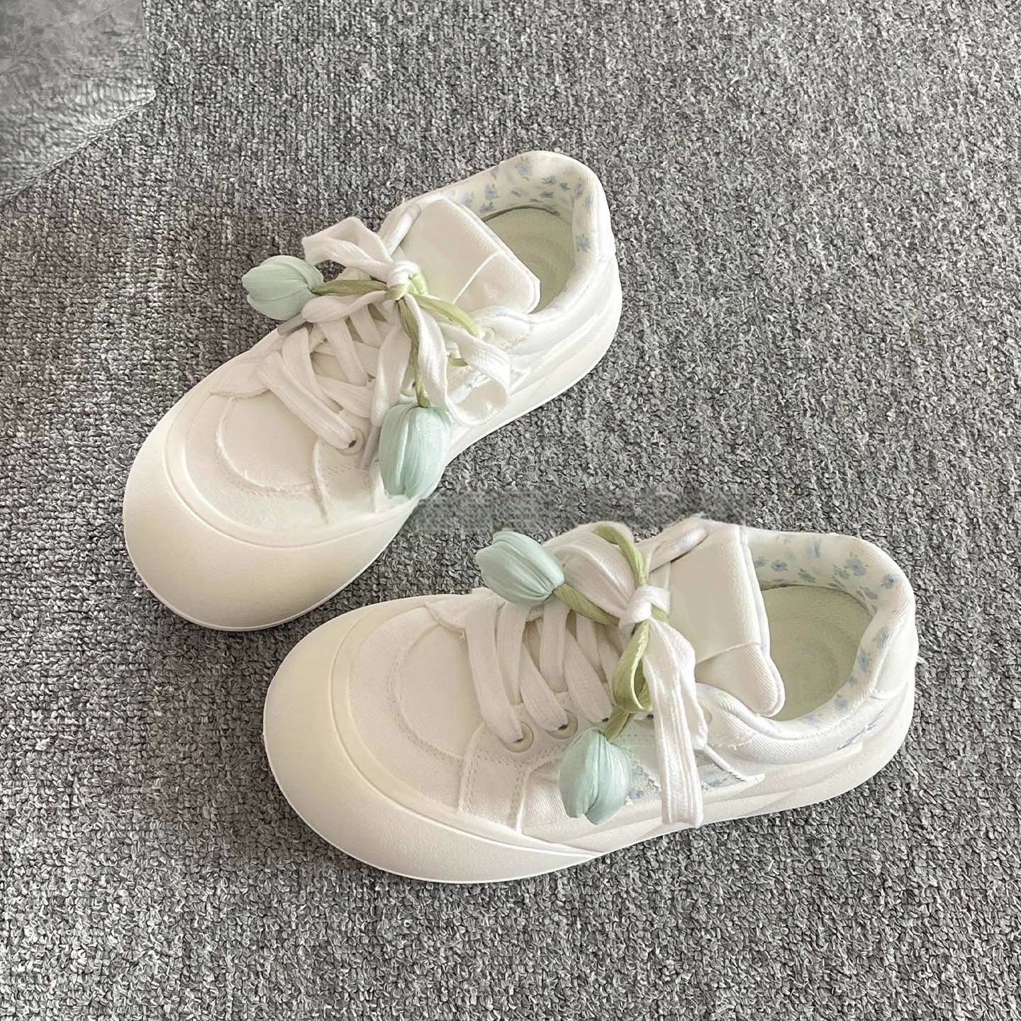 Damen Sneaker Bequem Floral Schnürsenkel sollte zu Damen Sneaker - Norvielle