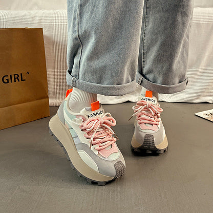 Damen Plateau Sneaker Hoch Rutschfest Farbverlauf