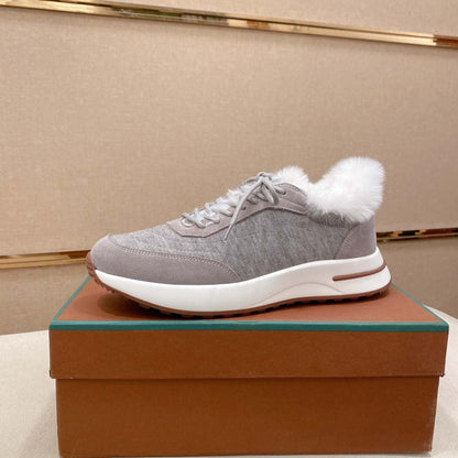 Damen Sneaker Fellkragen