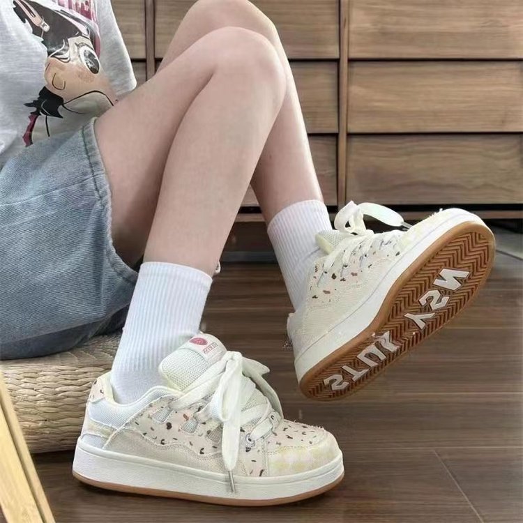 Damen Sneaker Sportlich Atmungsaktiv Blumenmotiv