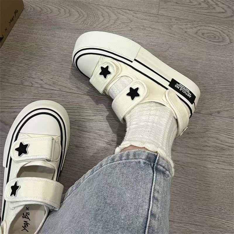 Damen Sneaker Klettverschluss Stern Applikation