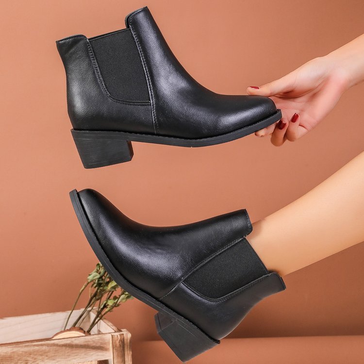 Damen Chelsea Stiefeletten Elastisch Vegan