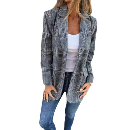 Damen Blazer Karierter Slimfit Modern