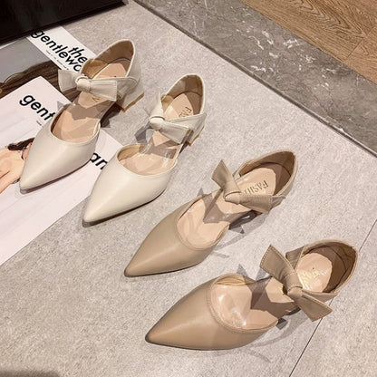 Damen Slingpumps Hochhackig mit Schleife