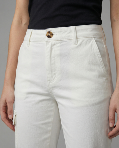 Damen Cargohose Hochbund Mit Seitentaschen Bequem