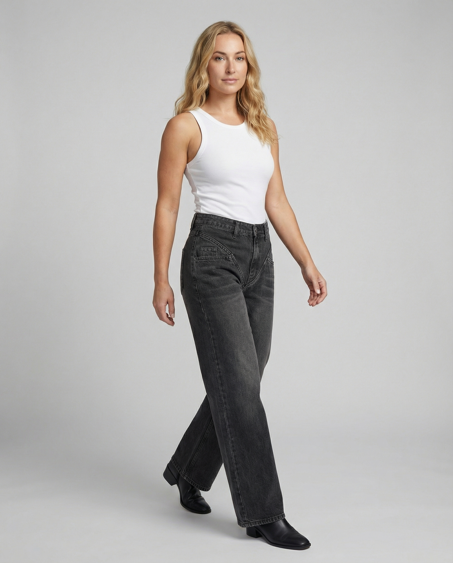 Damen Hochtaillierte Vintage Jeans Retro Stil
