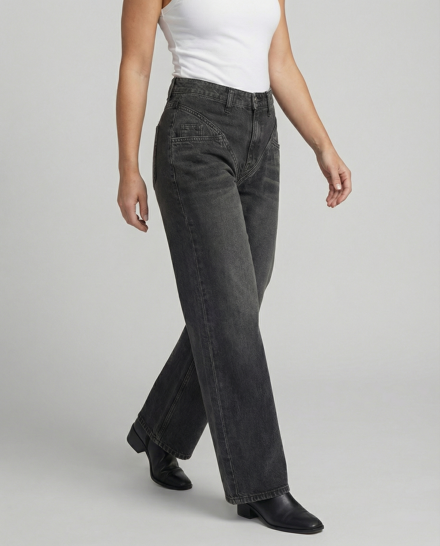 Damen Hochtaillierte Vintage Jeans Retro Stil - Norvielle