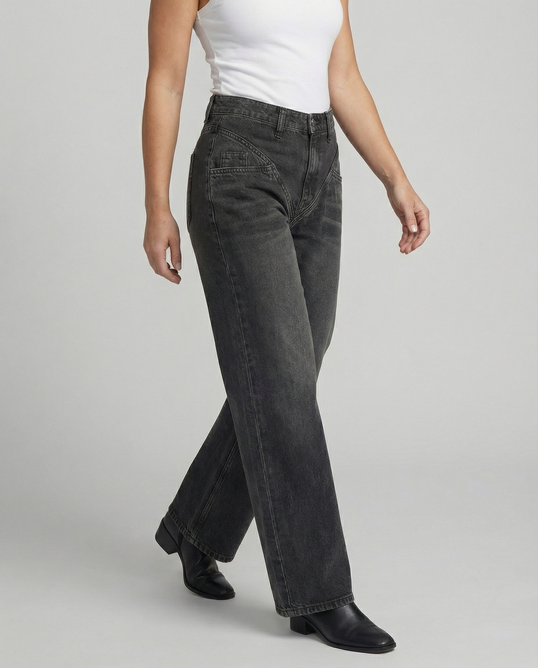 Damen Hochtaillierte Vintage Jeans Retro Stil - Norvielle