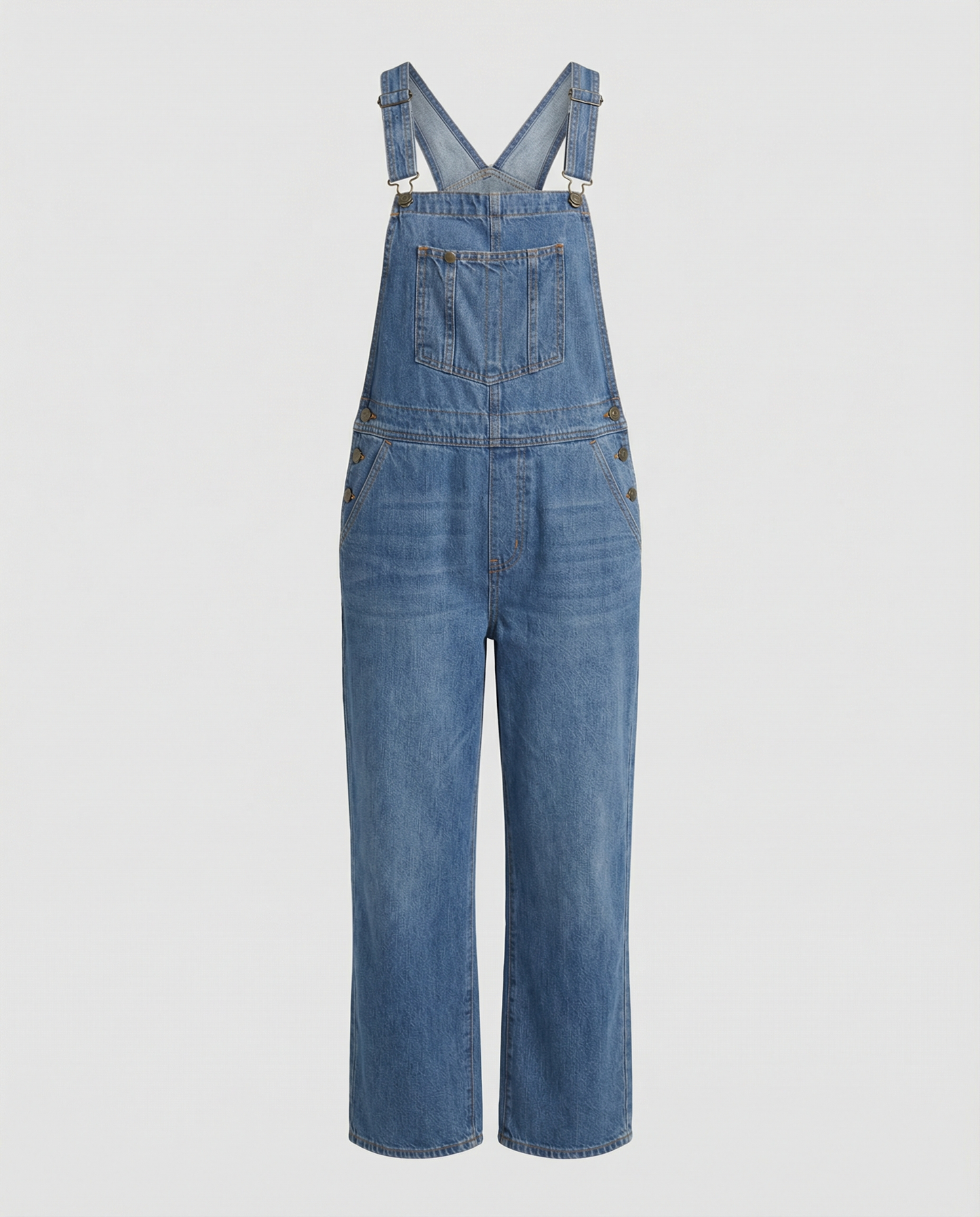 Damen Jeans Latzhose Lässig Mit Taschen Blau