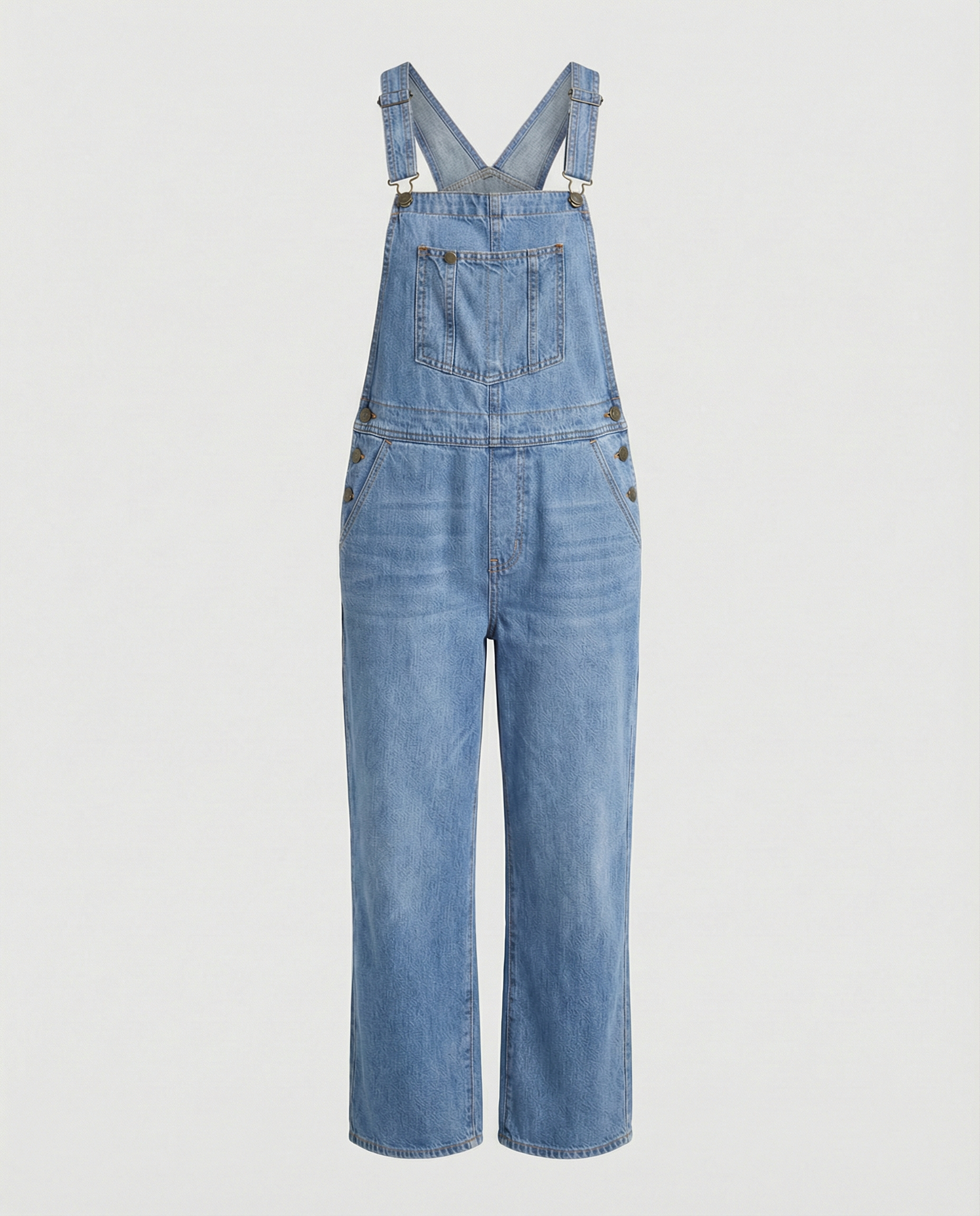 Damen Jeans Latzhose Lässig Mit Taschen Blau