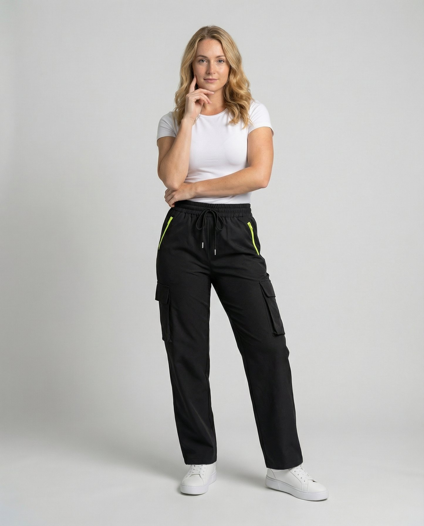 Damen Cargohose Elastisch Mit Taschen Bequem