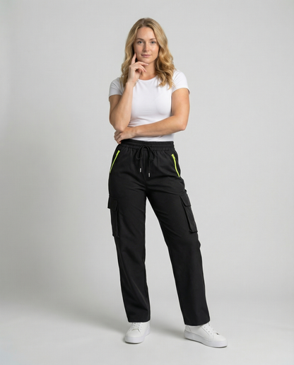 Damen Cargohose Elastisch Mit Taschen Bequem
