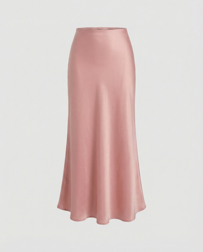 Damen Satinrock Hochtailliert Elegant