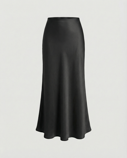Damen Satinrock Hochtailliert Elegant