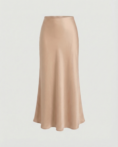 Damen Satinrock Hochtailliert Elegant