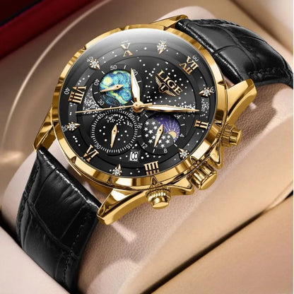 Herrenuhr Edelstahl Mondphasen Elegant