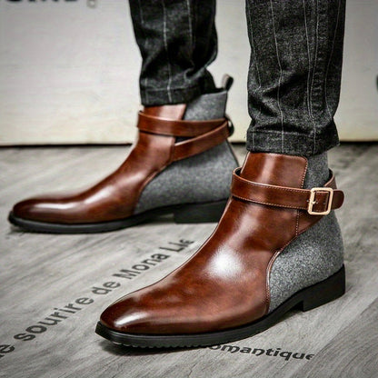 Herren Lederstiefel Echtleder Handgefertigt Schwarz - Norvielle