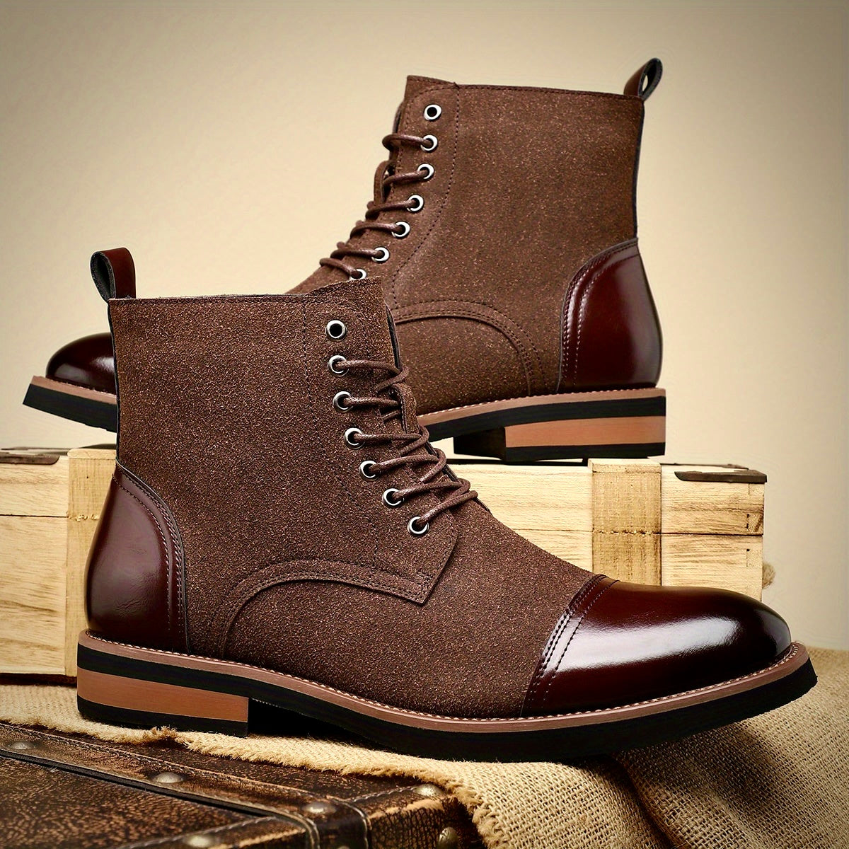 Herren Lederstiefel Oxford