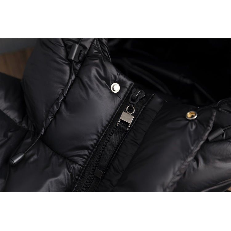 Damen Winterparka Lang Wattiert Mit Kapuze