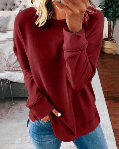 Damen Sweatshirt Weich Bequem Grau