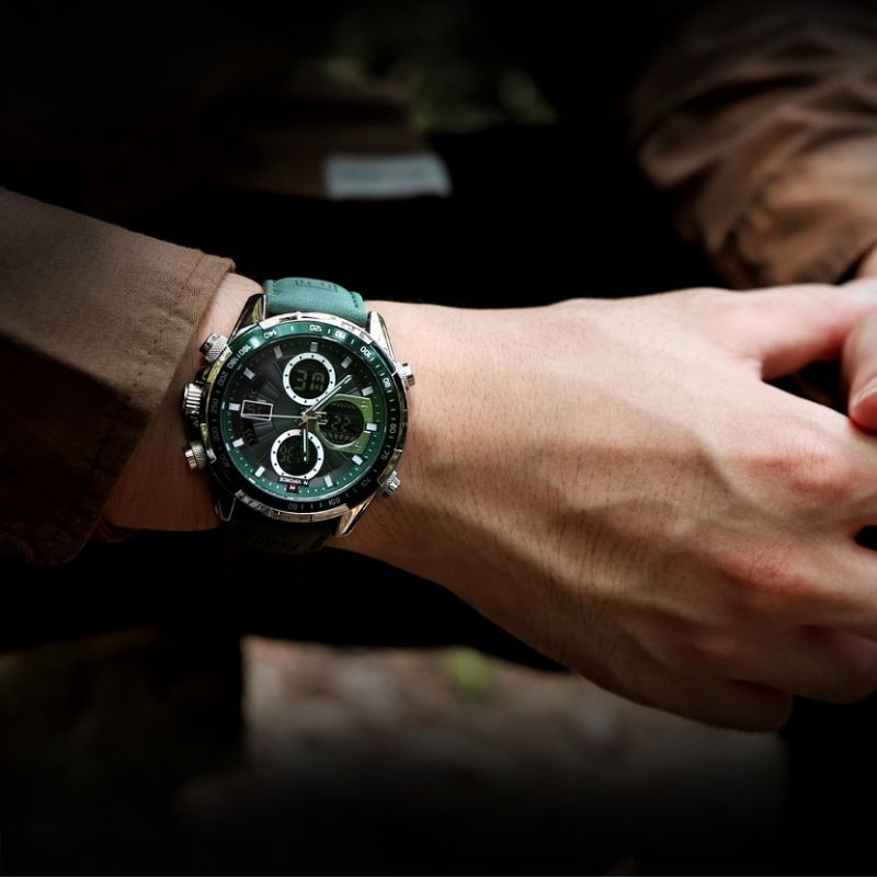 Herren Edelstahl Armbanduhr Marine Chrono