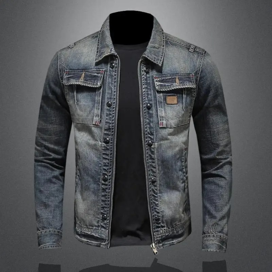 Herren Jeansjacke Regular Fit Klassisch Baumwolle