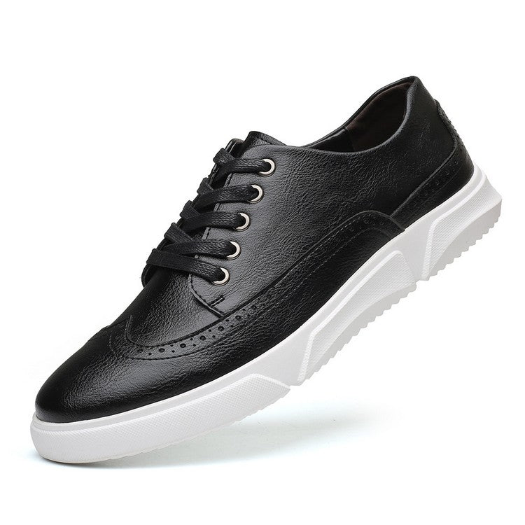 Herren Leder Sneaker Elegant Braun Geschäftslook
