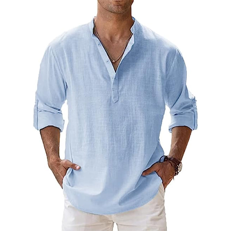 Herren Leichtes Baumwollhemd Sommer - Norvielle